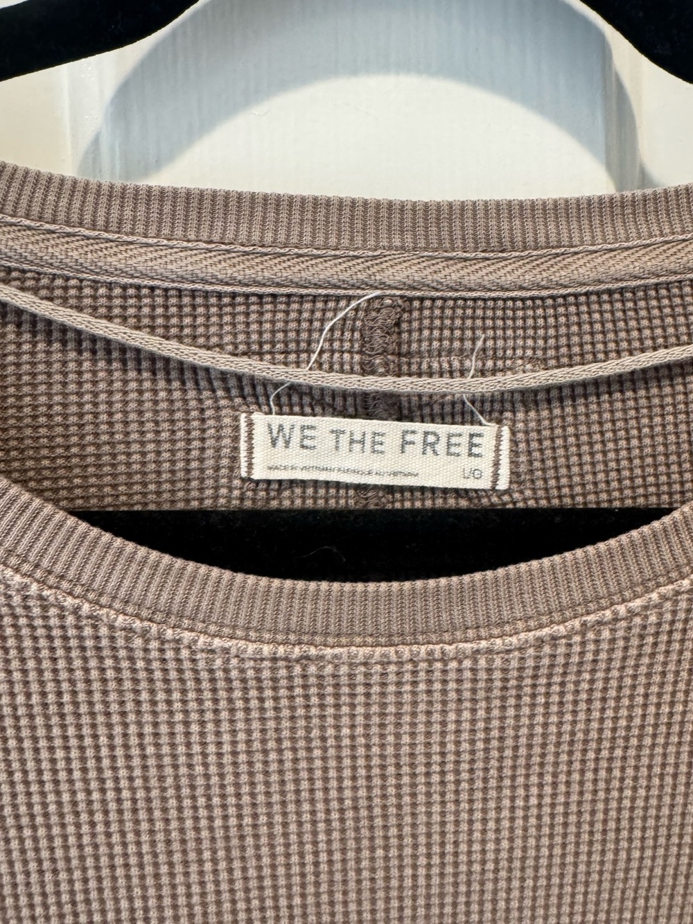 We The Free Womens Taupe Waffle Knit Long-Sleeve Top Size L - Picture 5 of 16